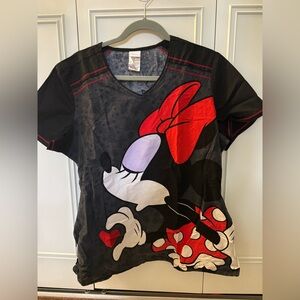 Disney Minnie and Mickey Mouse Scrub Top